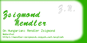 zsigmond mendler business card